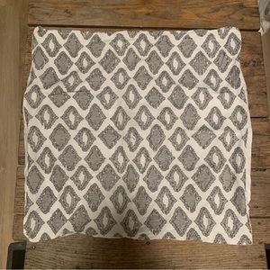 West Elm Grey and White Frayed Ikat Euro Sham